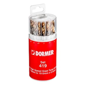 Jogo de Brocas com Ponta de Titânio 19 Peças 1 à 10 MM - Dormer A094419