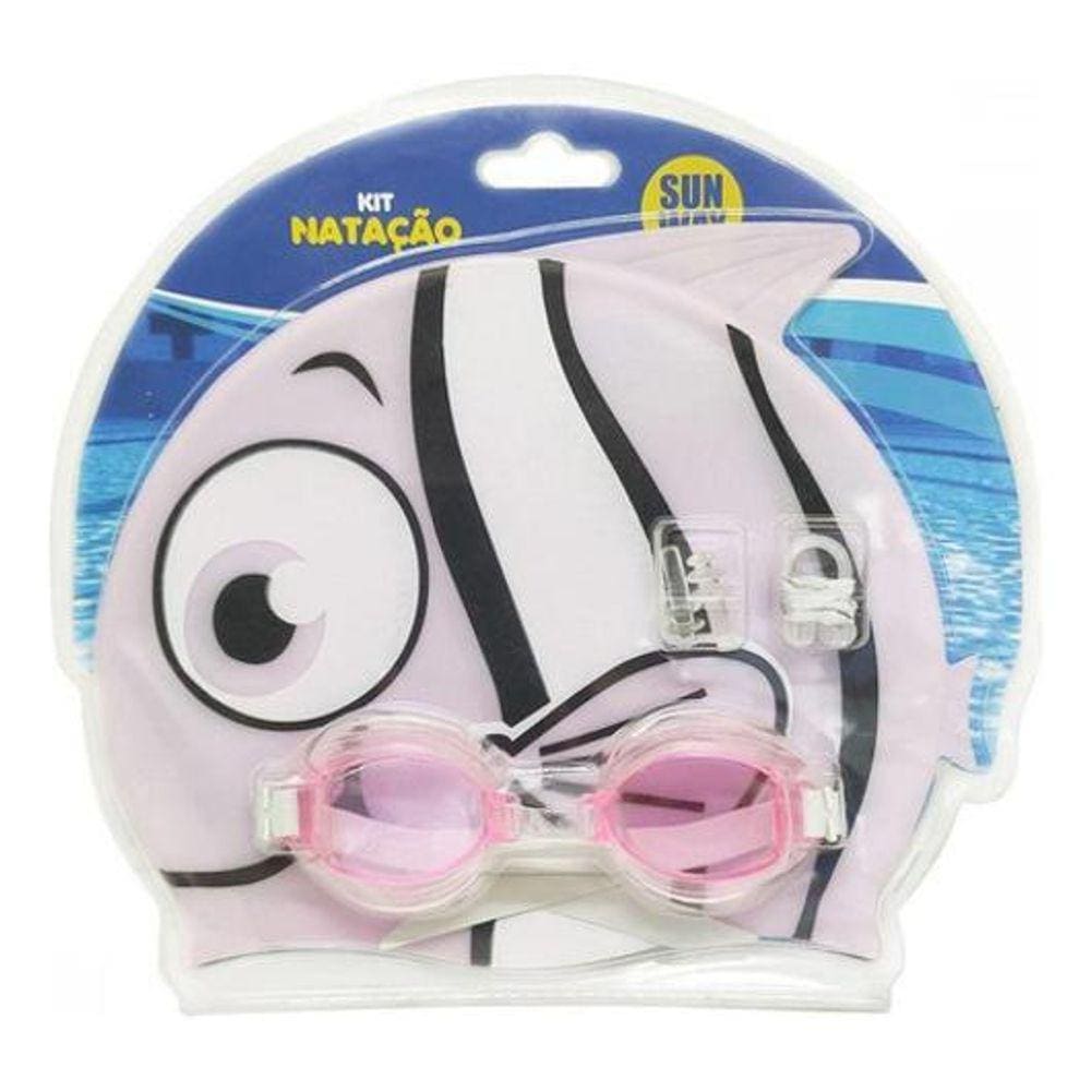 Kit Natação Infantil Sun Way - Rosa  Completo