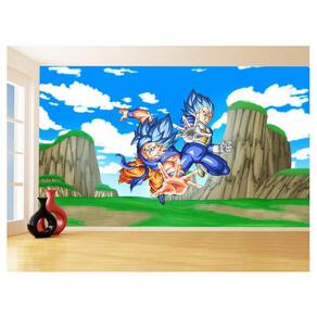 Papel De Parede Dragon Ball Goku Vegeta Anime 3,5M Dbz497