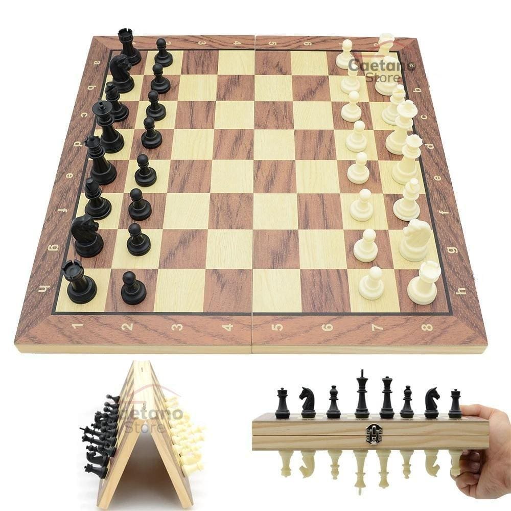 Jogo de tabuleiro xadrez dama 3 em 1 chess set pequeno hoyle