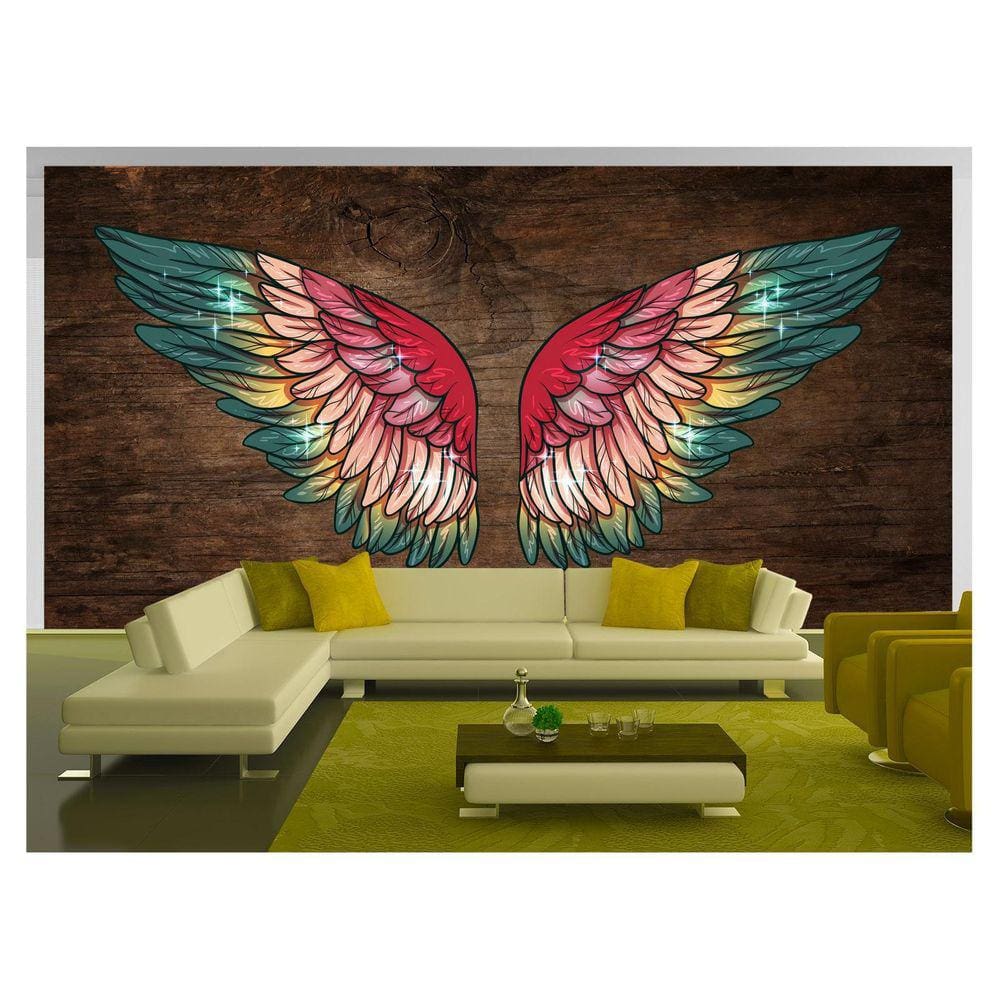Papel De Parede 3D Arte Asas Selfie Insta Cores 3,5M Tra246