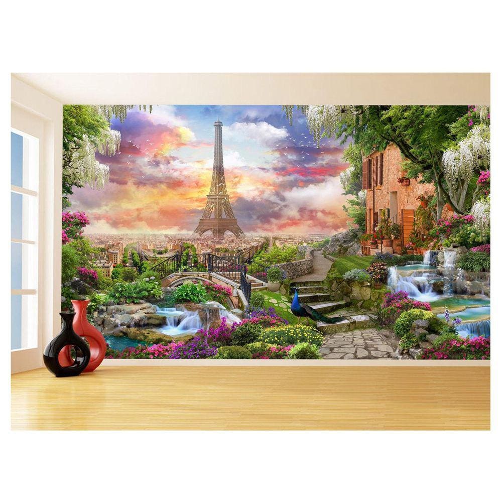 Papel De Parede 3D Cidade Antiga Paris Pintura 3,5M Cda58