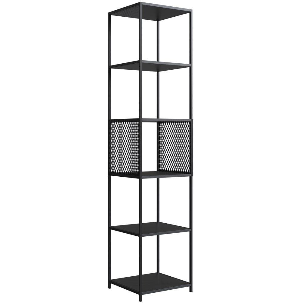 Estante 180 Cm Estilo Industrial Com Tela P1023 Preto PP