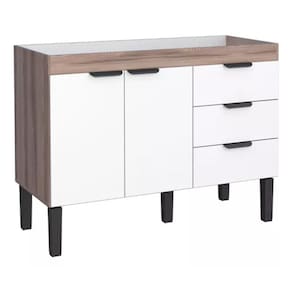 Gabinete Armário Cozinha Madeira 1.20 Mt Flamingo 2 Portas 3 Gavetas- -Cozimax