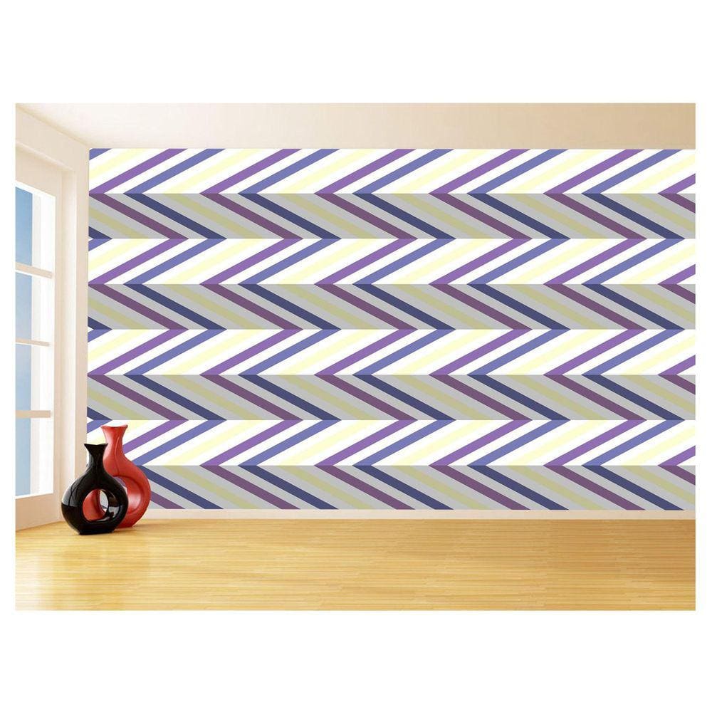 Papel De Parede 3D Sala Chevron Zig Zag Listras 3,5M Zig42