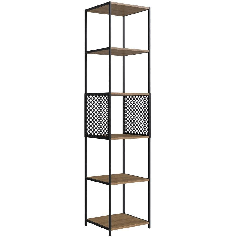 Estante 180 Cm Estilo Industrial Com Tela P1023 Preto Mell PP