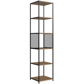 Estante 180 Cm Estilo Industrial Com Tela P1023 Preto Mell PP