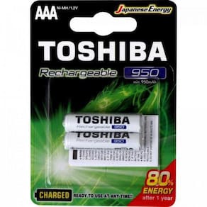 Pilha Recarregável Aaa 1,2V 950Mah Toshiba - Com 2 Un