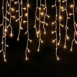 Luz de Natal Cascata 400 Leds Warm - Fio Branco 127V 10m