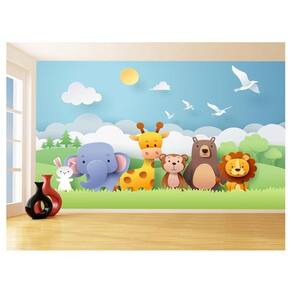 Papel De Parede Infantil Zoo Safari Leão Baby 3,5M Azs344