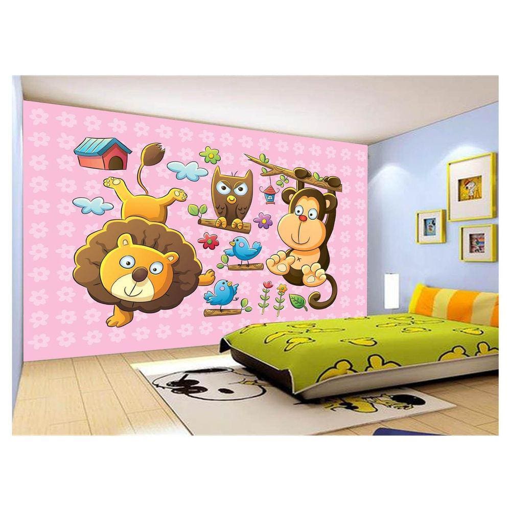 Papel De Parede Infantil Zoo Safari Leão Baby 3,5M Azs248