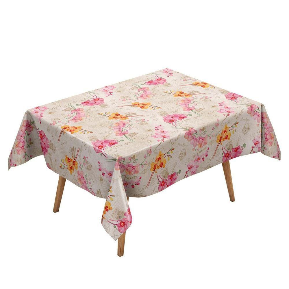 Toalha de Mesa Térmica Orquídea 2,00x1,40m PVC Fácil Limpeza