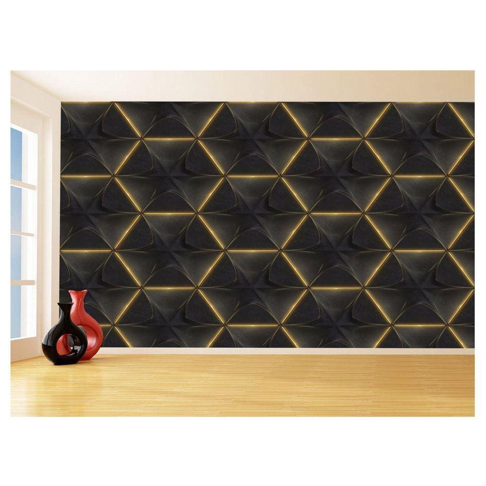 Papel De Parede 3D Colméia Moderno Gamer Amarelo 3,5M Txt84