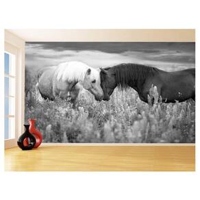 Papel De Parede Animais Casal Cavalos Fazenda 3,5M Anm341