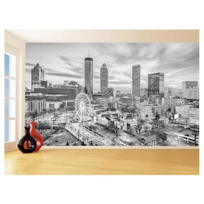 Papel De Parede 3D Cidade Prédios Preto Branco 3,5M Ncd370