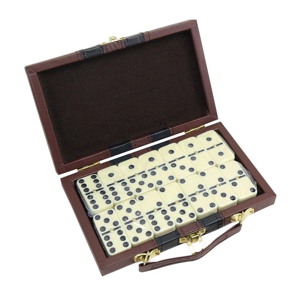 Jogo De Dominó De Plástico Na Maleta 28 Peças