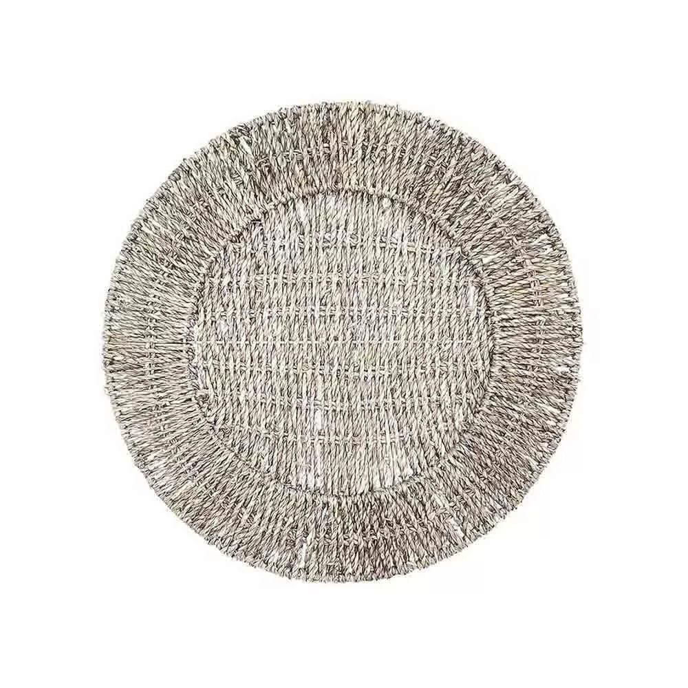 Sousplat Etnico em Palha Kas Dourado 38cm