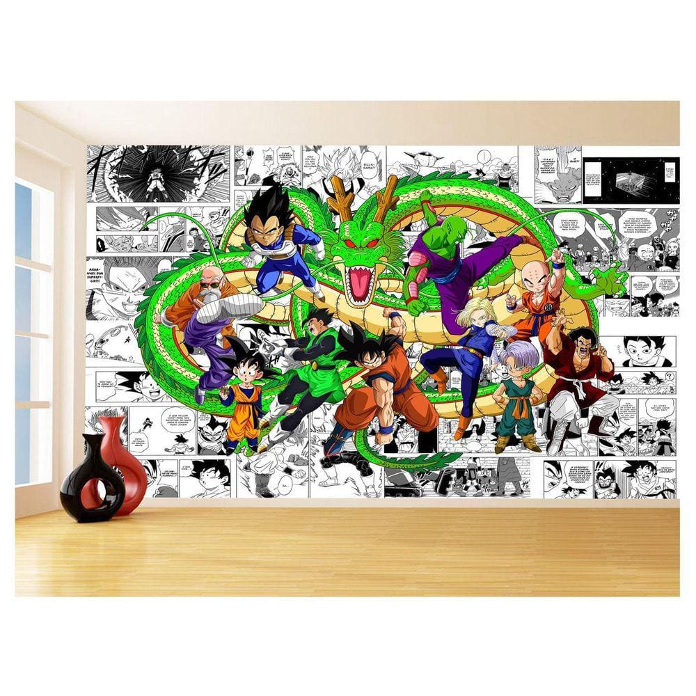 Papel De Parede Dragon Ball Goku Vegeta Anime 3,5M Dbz196