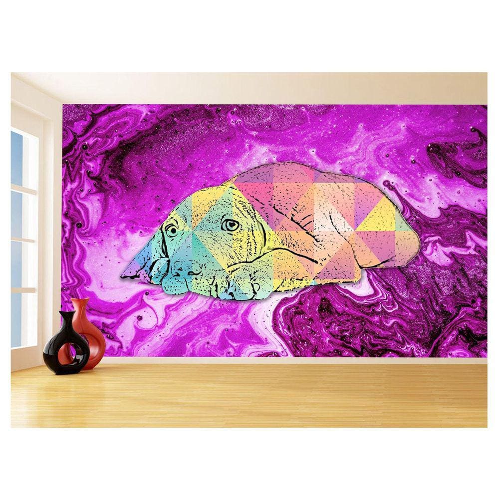 Papel De Parede 3D Animais Pop Art Cachorro Pet 3,5M Pxa221