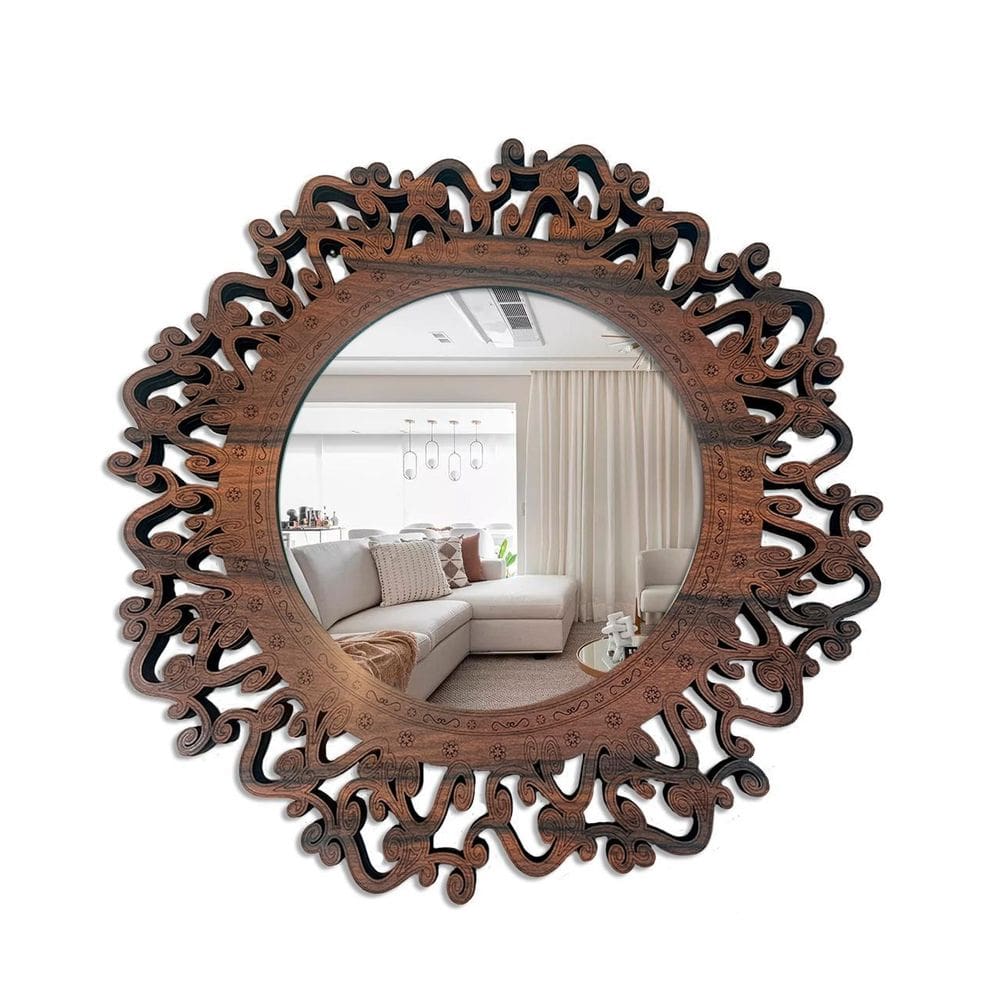 Espelho Decorativo Moldura Madeira Ddek Santorini 45 Cm