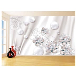 Papel De Parede 3D Floral Textura Sala Flores 3,5M Xfl307