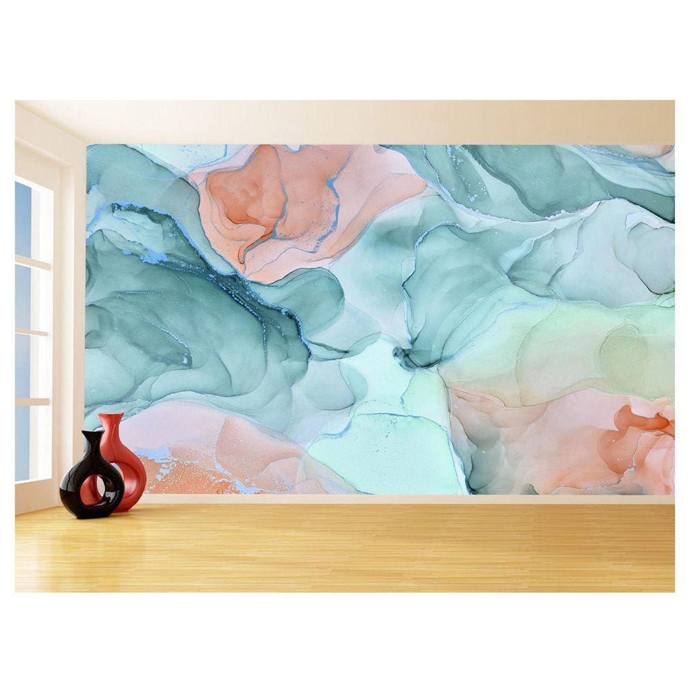 Papel De Parede 3D Estilo Marmore Tintas Cores 3,5M Mbr153