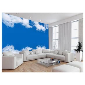 Papel De Parede 3D Religioso Céu Azul Nuvens Teto 3,5M Rl76