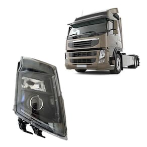 Farol Volvo Fm Fh Fh13 Com Pisca Máscara Negra - Direito
