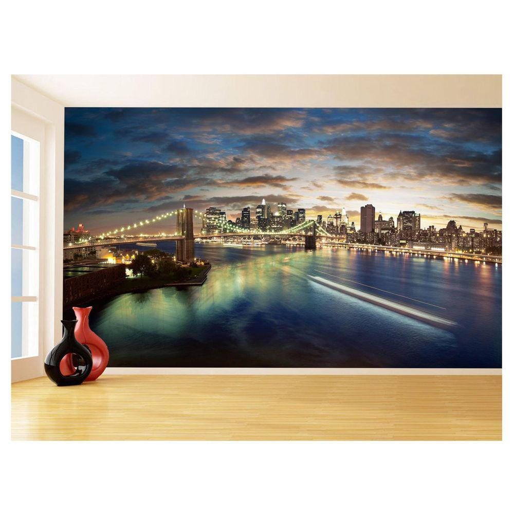 Papel De Parede Cidade Ponte Prédios New York 3,5M Ncd266