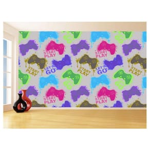 Papel De Parede 3D Infantil Controle Game Jogo 3,5M Azs291