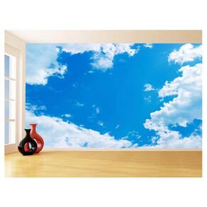 Papel De Parede 3D Paisagem Céu Azul Nuvens 3,5M Nsk118