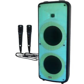 Caixa Som Amplificada Portátil Bluetooth 2000W Rms Show de Leds Amvox Aca 2000 Party Vox 2 Microfone