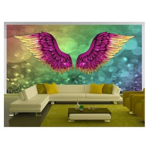 Papel De Parede 3D Arte Asas Selfie Insta Cores 3,5M Tra278