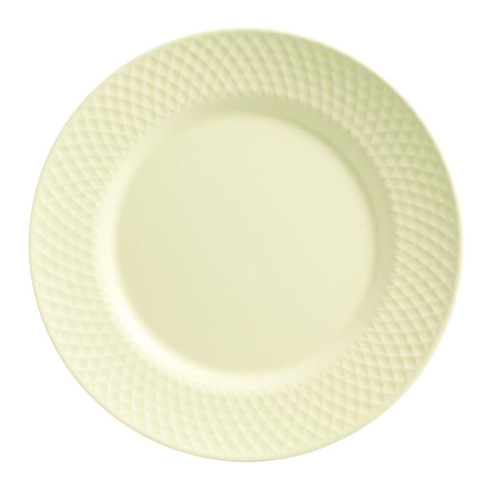 Prato Raso Refeição Soft Yellow Acetinado Alleanza 6 un
