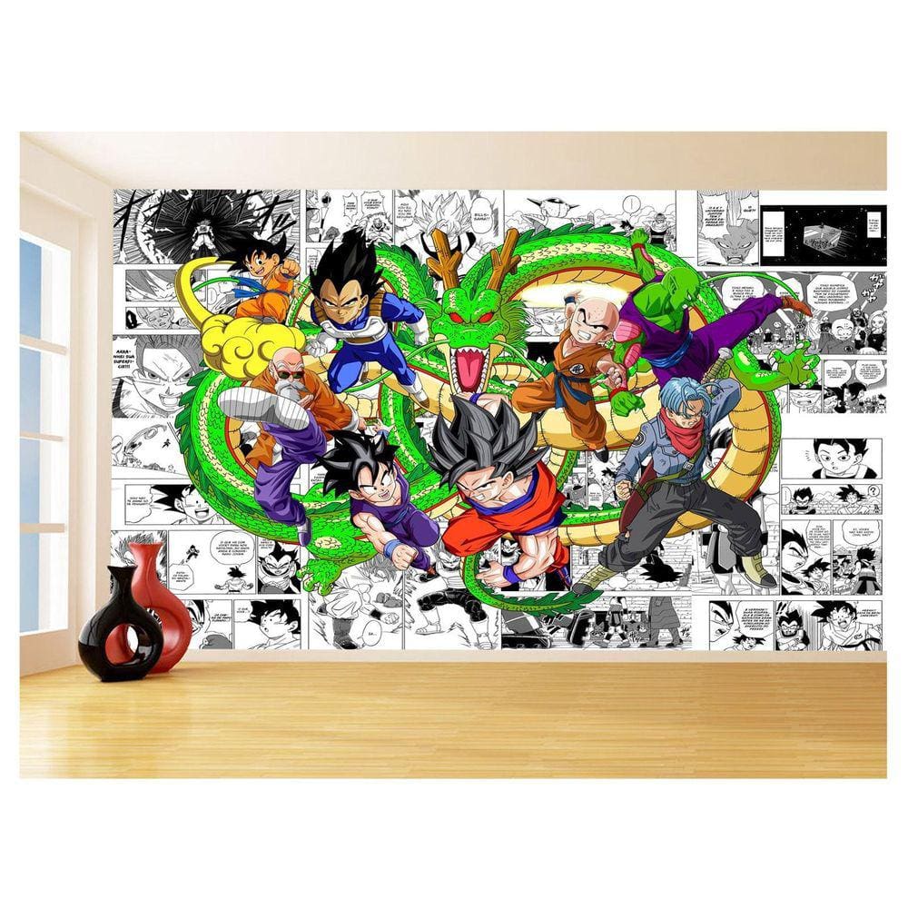 Papel De Parede Dragon Ball Goku Vegeta Anime 3,5M Dbz213