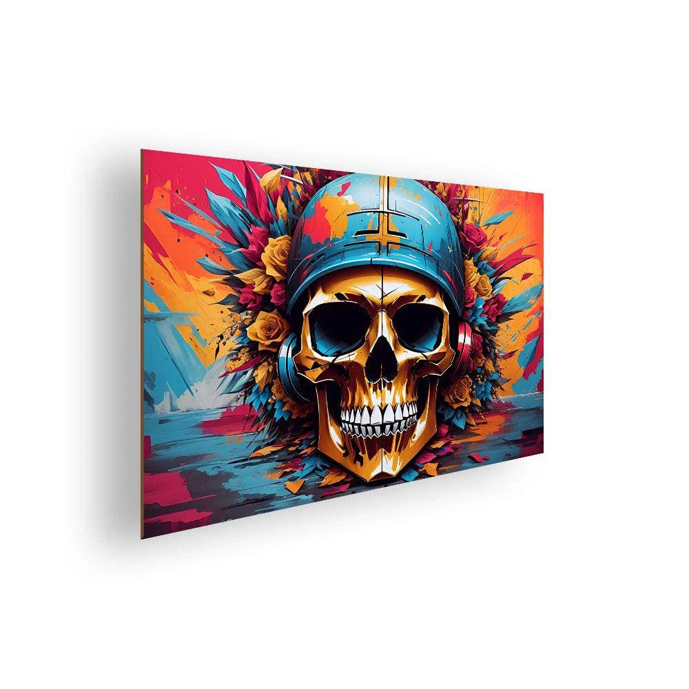 Quadro/Placa Decorativa MDF 20x28 Caveira e Rosas