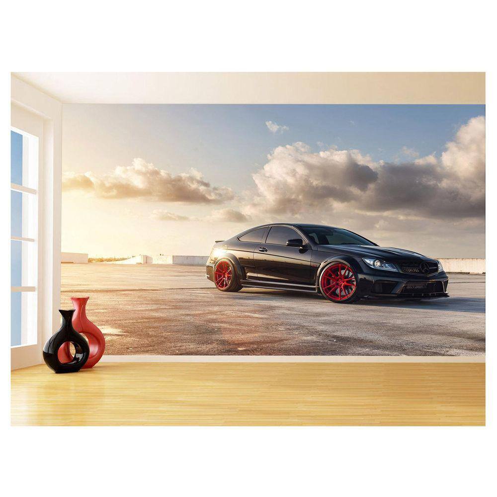 Papel De Parede 3D Carro Mercedes V8 Coupe Amg 3,5M Car239