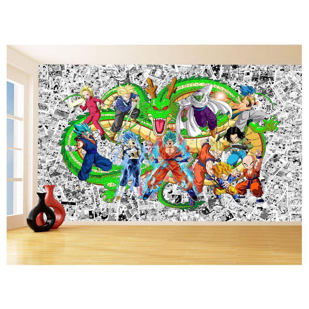 Papel De Parede 3D Dragon Ball Goku Vegeta Anime 3,5M Dbz96