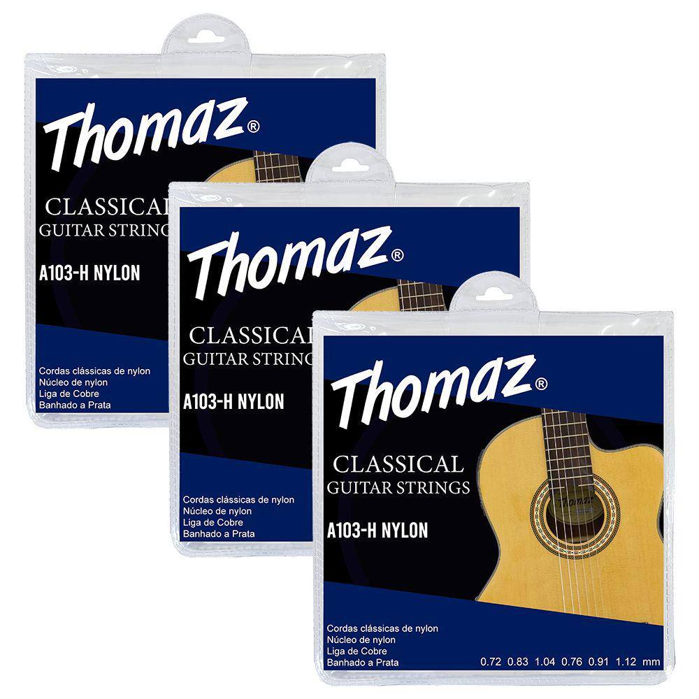 Kit 3 Encordoamentos Violão Nylon 103H Thomaz