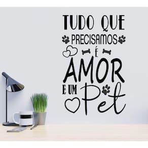Adesivo De Frases Para Pet Shop E Veterinária Amor E Um Pet