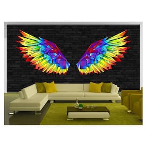 Papel De Parede 3D Arte Asas Selfie Insta Cores 3,5M Tra433