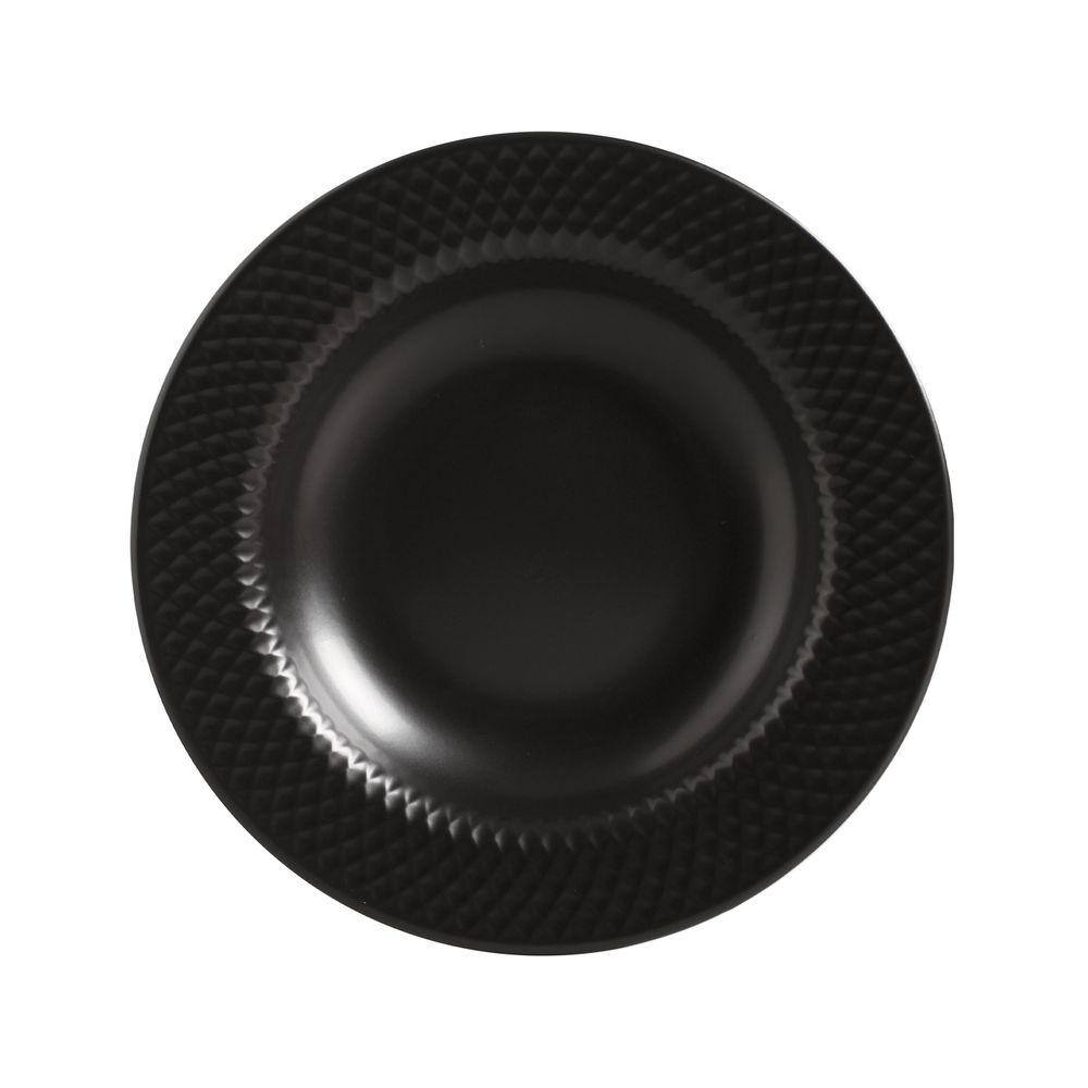 Prato Fundo Massa Risoto Sopa Black Acetinado Alleanza 6 un
