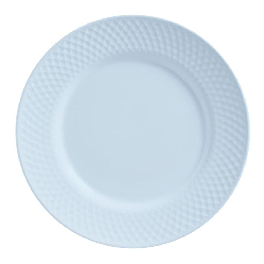Prato Raso Refeição Soft Blue Acetinado Alleanza 6 un