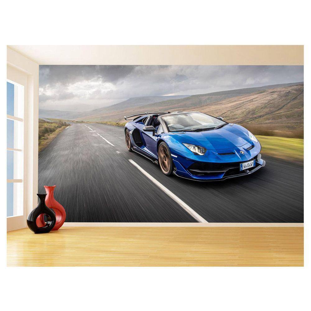Papel De Parede 3D Carro Lamborghini Aventador 3,0M Car192
