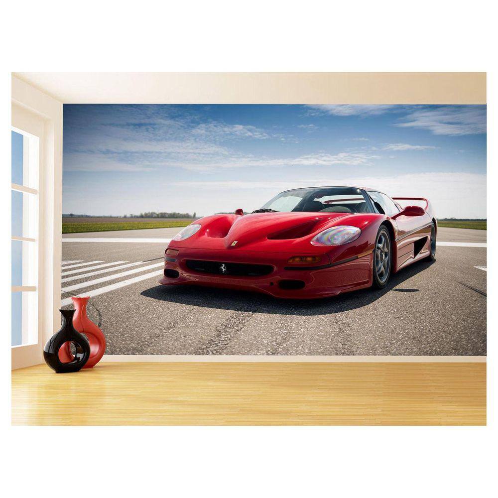 Papel De Parede 3D Carro Antigo Ferrari Classica 3,5M Cxr63