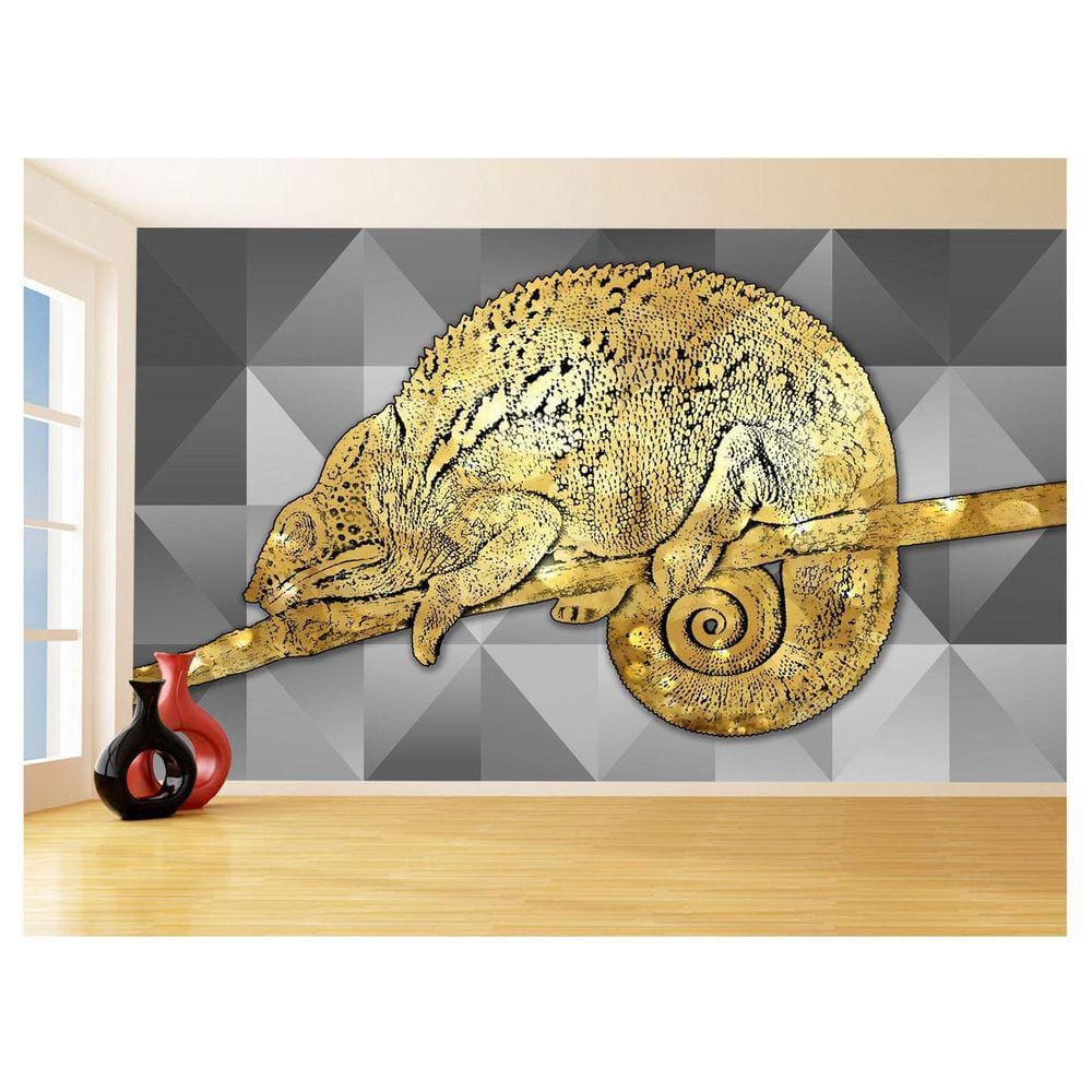 Papel De Parede 3D Animais Pop Art Camaleão Pet 3,5M Pxa24