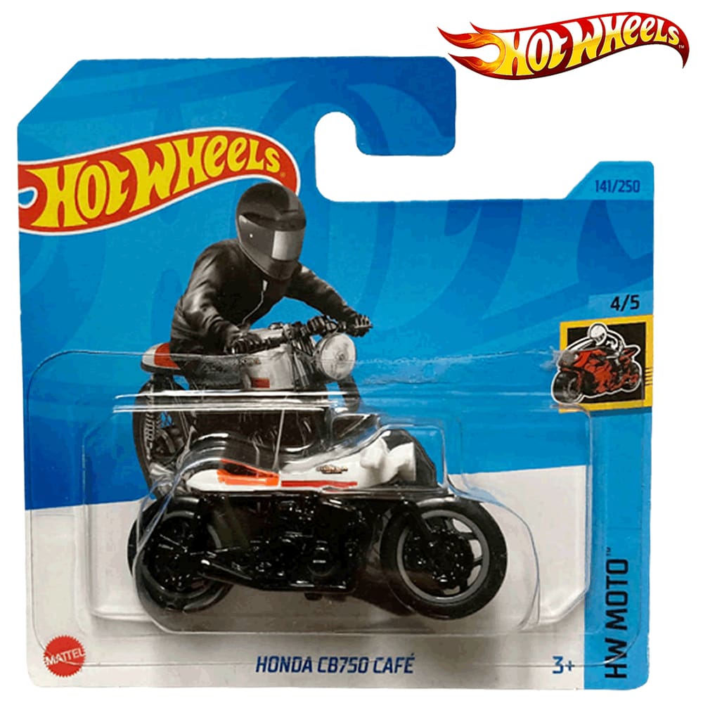 Carrinho Hot Wheels Moto Honda CB750 Café Modelo Branco