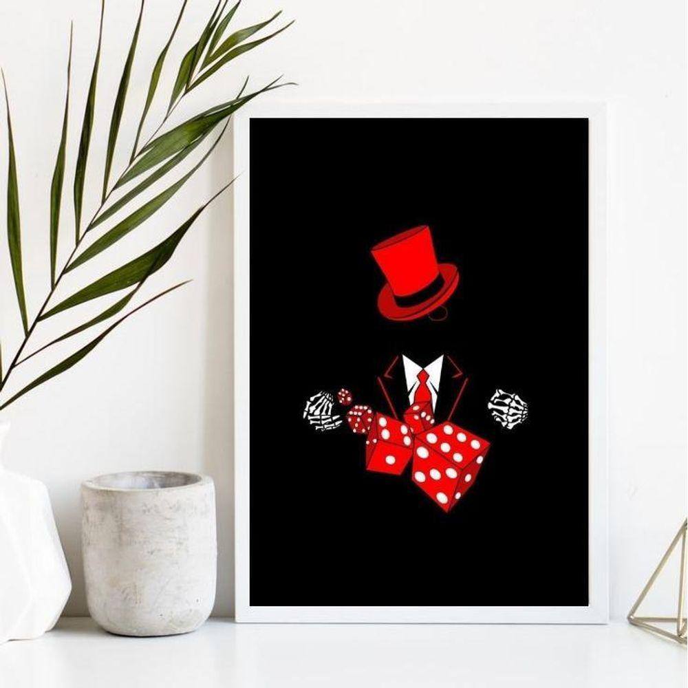 Quadro Umbanda Zé Pelintra 33x24cm - Vidro Branco