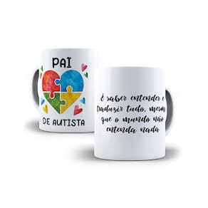 Kit Pai de Autista: Caneca, Chaveiro e Cordão