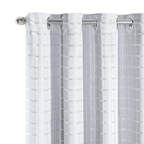 Cortina Tecido Blecaute com Voil Xadrez 4,00m x 2,70m Branco